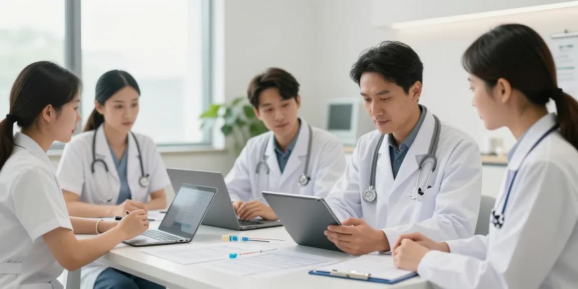 Vetted tesamorelin sources showcased in a modern healthcare team setting with medical professionals collaborating.