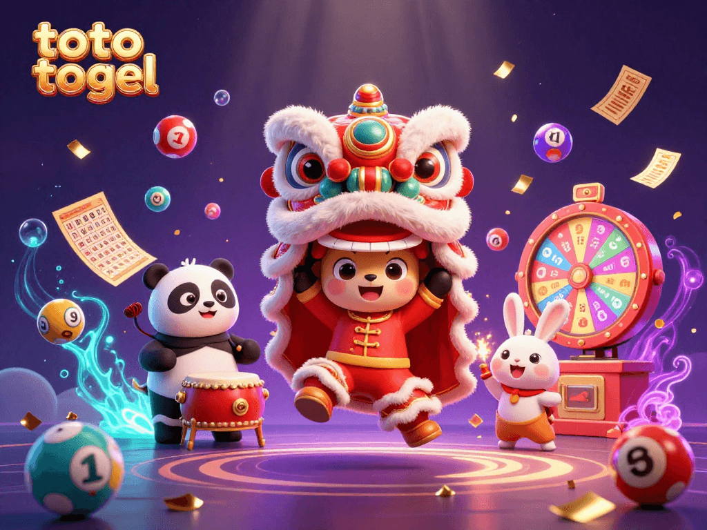 Engage with thrilling toto togel moments featuring vibrant lottery activities and festive characters.