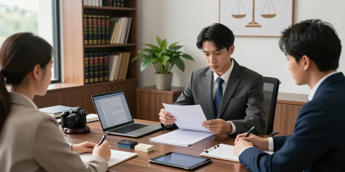 Understanding legal consultations in a modern office with a lawyer and client discussing cases.