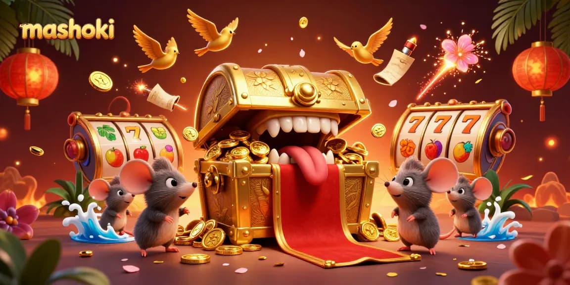 Experience mashoki's thrilling adventures with our vibrant casino scene filled with treasures and excitement.