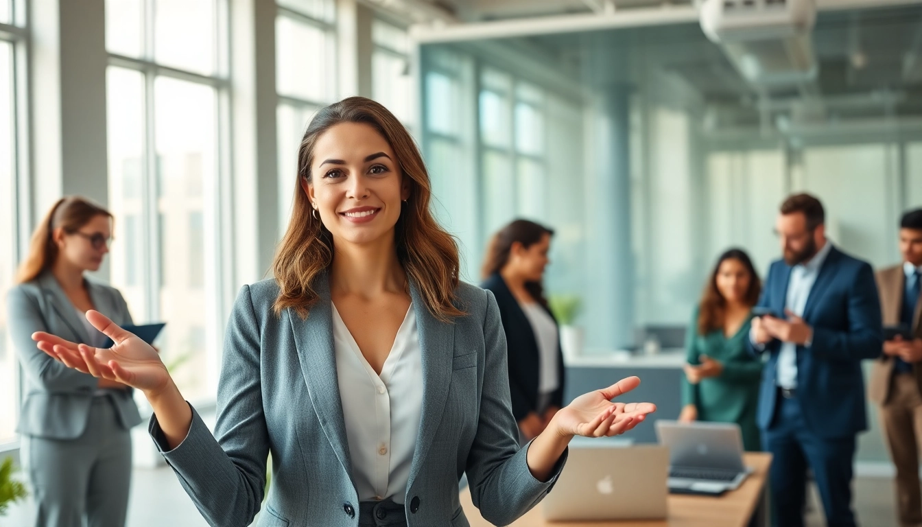 Professionals collaboratively discovering an Ideal career in a vibrant and modern office.