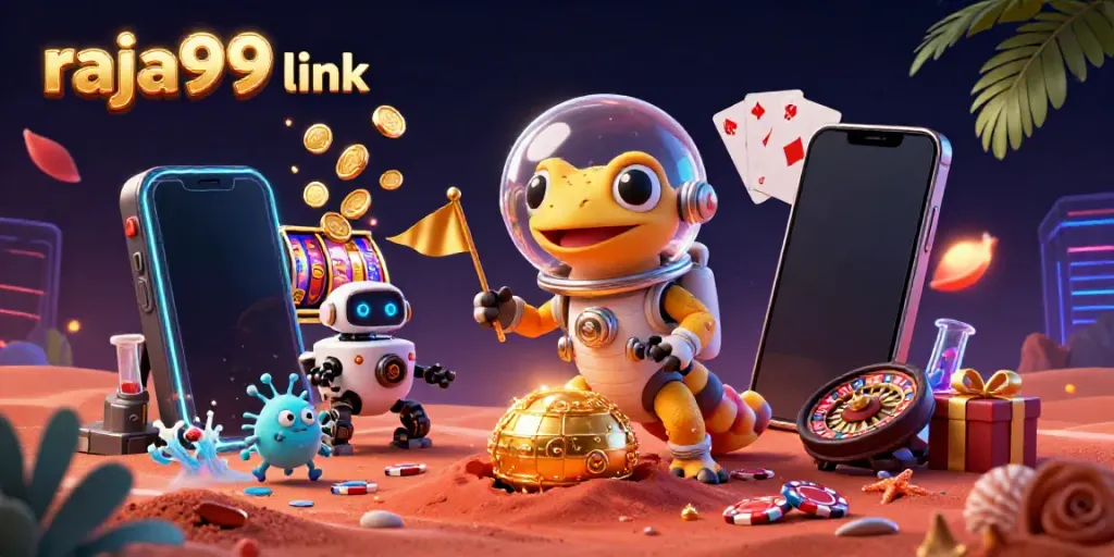 Experience vibrant gaming excitement with the raja99 link in this dynamic casino scene.