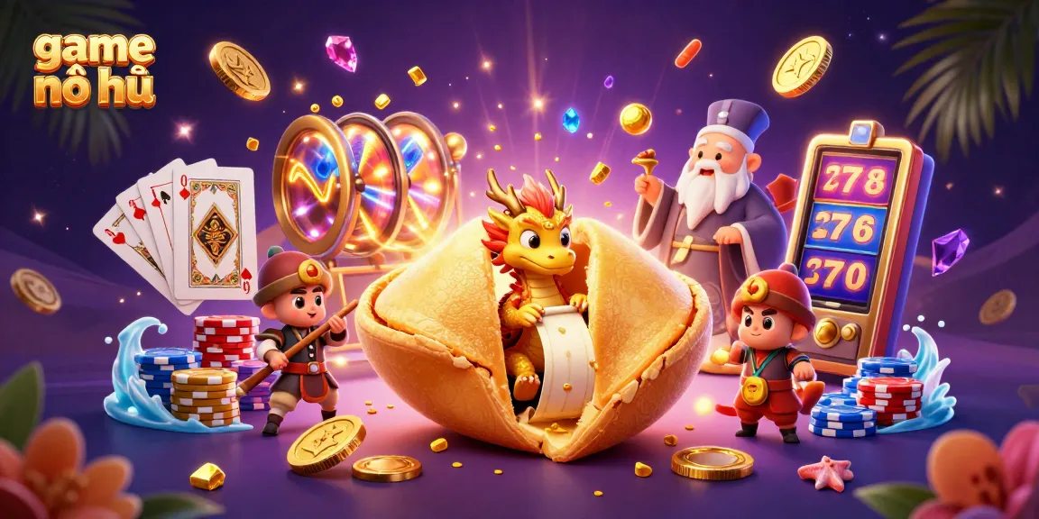 Experience thrilling game nổ hũ action with a vibrant, dynamic 3D illustration showcasing digital slot machines and unforgettable casino elements.