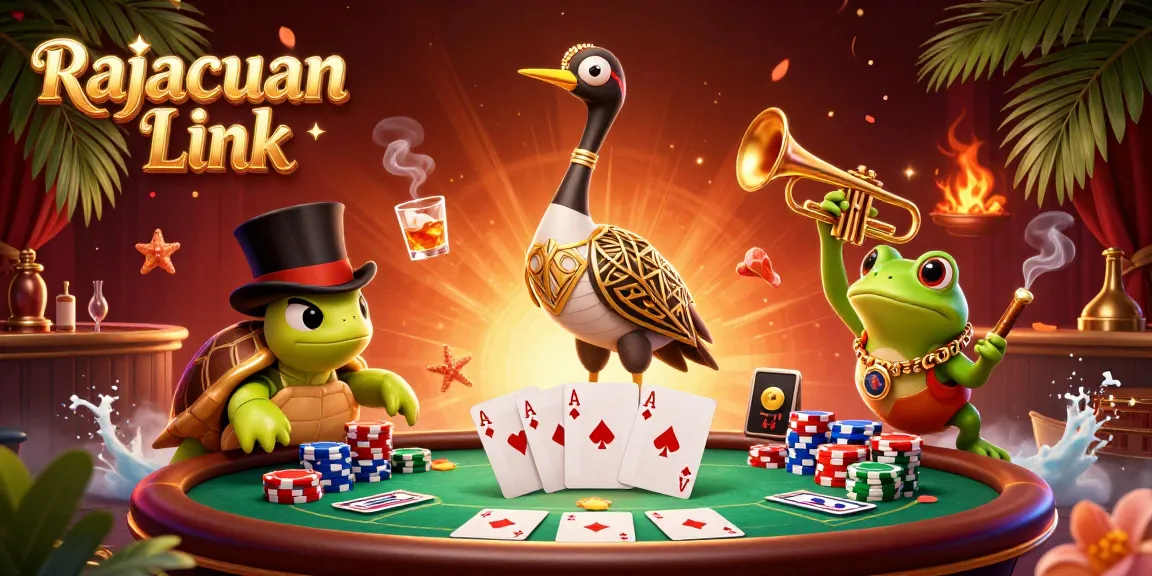 Permainan seru di Link Rajacuan menampilkan crane, turtle, dan frog dalam suasana kasino yang megah.