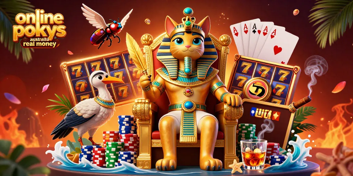 Spin your way to victory with online pokies Australia real money in this engaging casino scene.