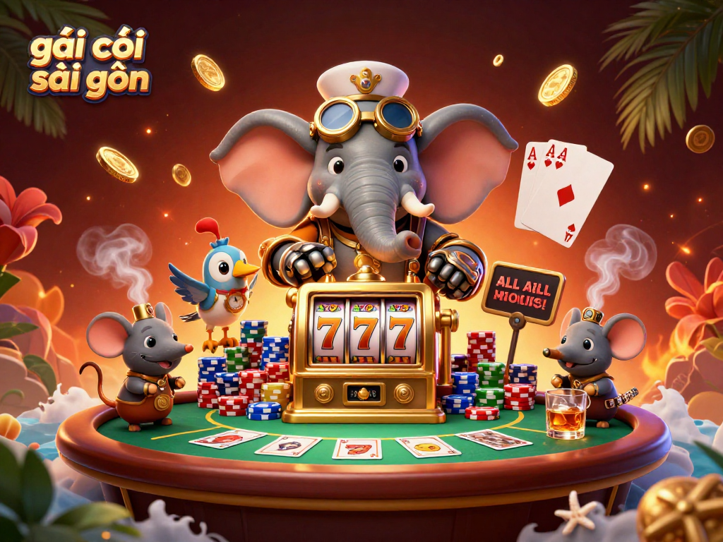 Engage with the vibrant extravaganza of gái gọi sài gòn through this colorful casino illustration.