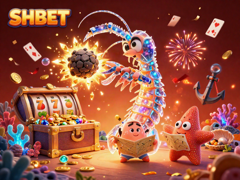 SHBET invades the space casino with a samurai mantis shrimp and treasure-filled explosion.