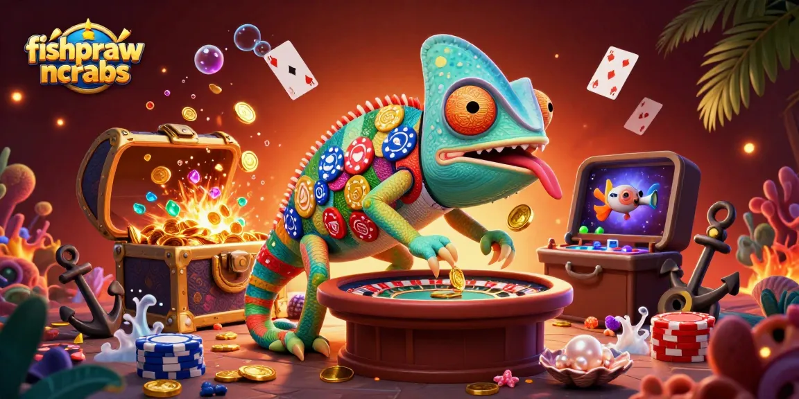 Experience the excitement of fishprawncrabs with vibrant 3D casino elements and underwater gems.