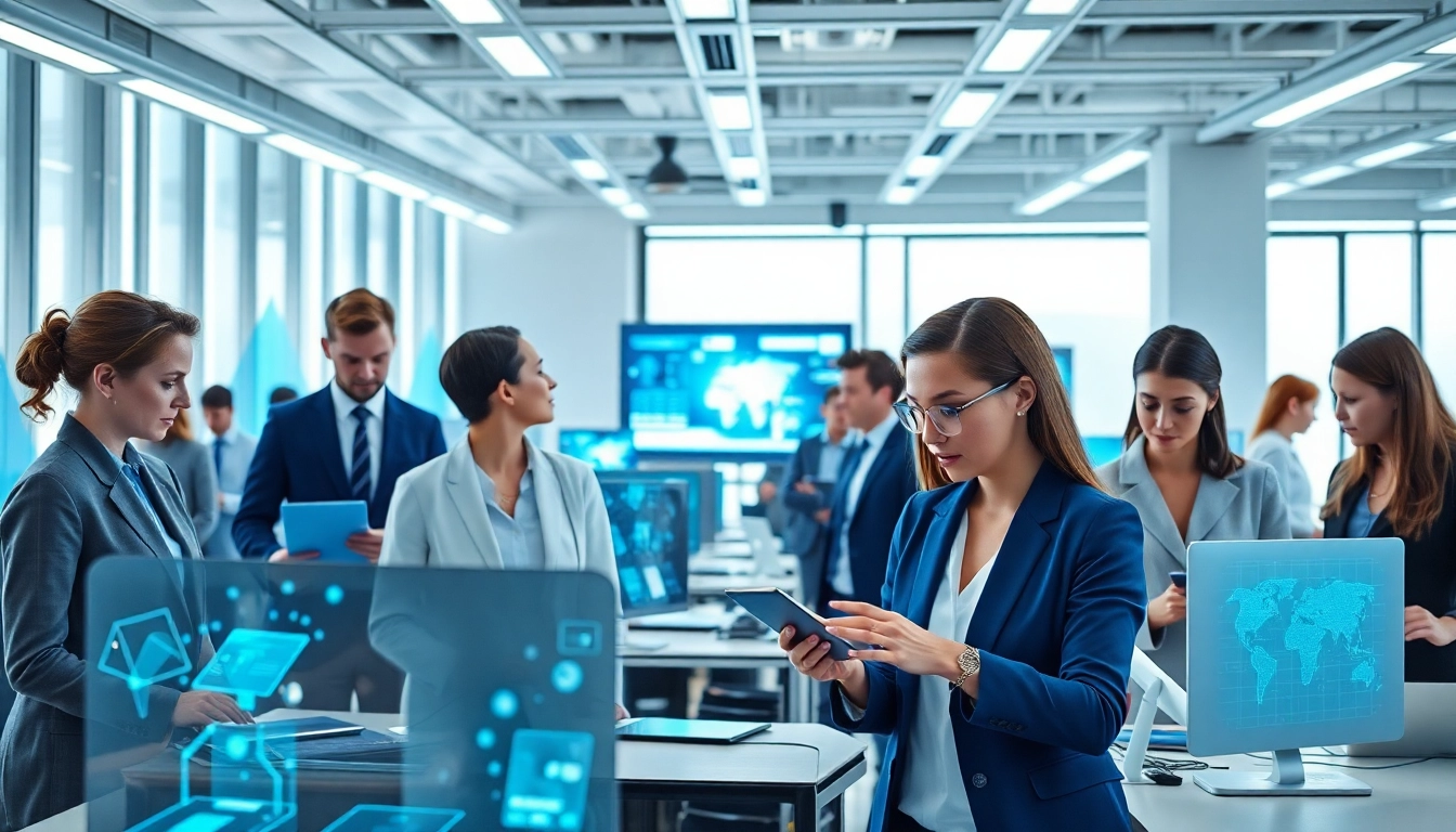 AI agents interacting in advanced technology settings demonstrating autonomous capabilities.