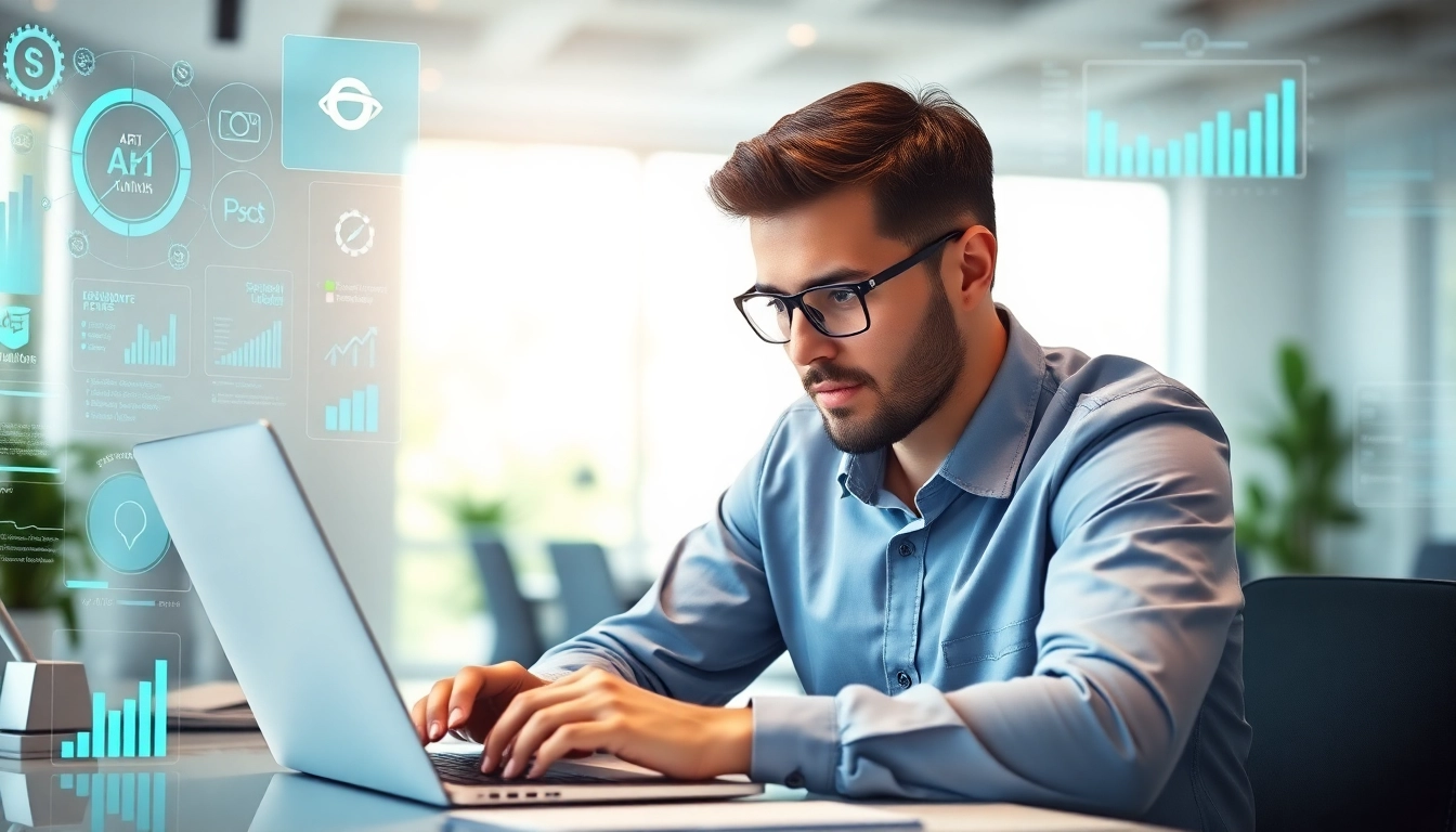Image showcasing a professional digital marketing expert optimizing answer engine optimization UAE strategies.