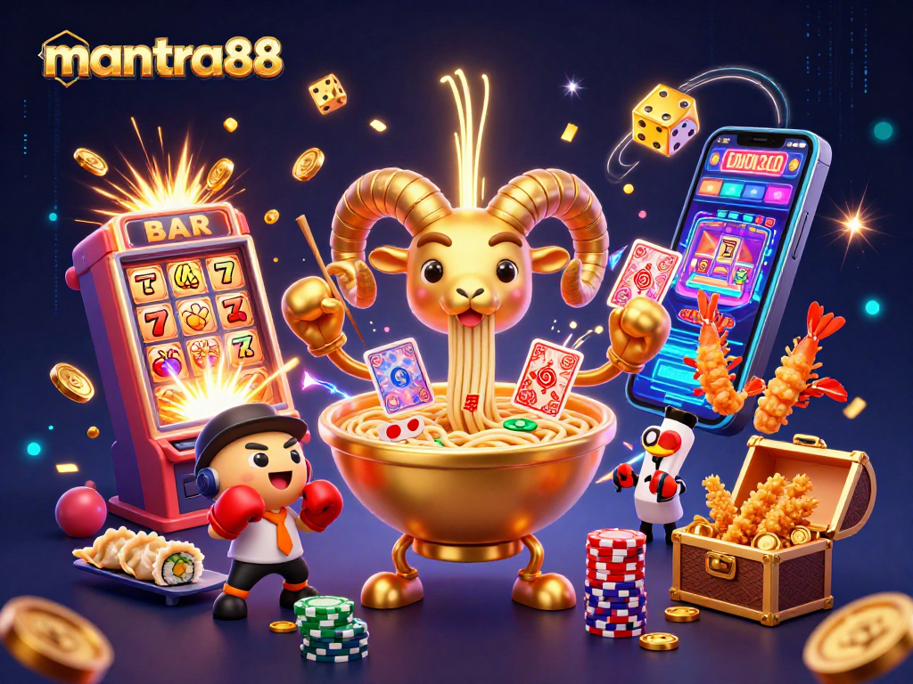 Experience the thrill of mantra88 with vibrant characters and dynamic casino elements.