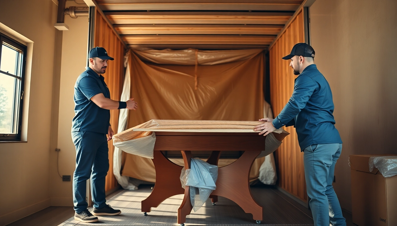 Game table movers services demonstrating careful packing and disassembly for safe transport.