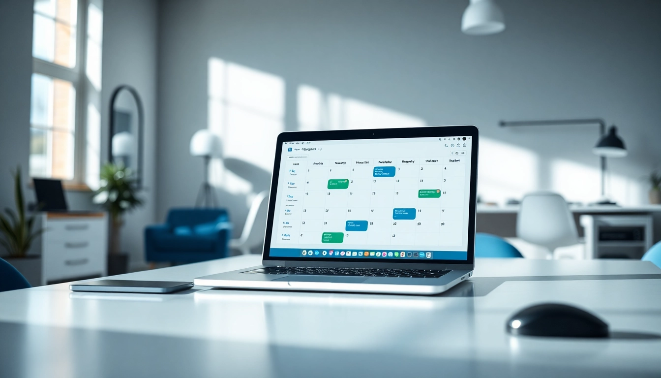 Showcasing a Calendly alternative AI interface on a sleek workspace setup.