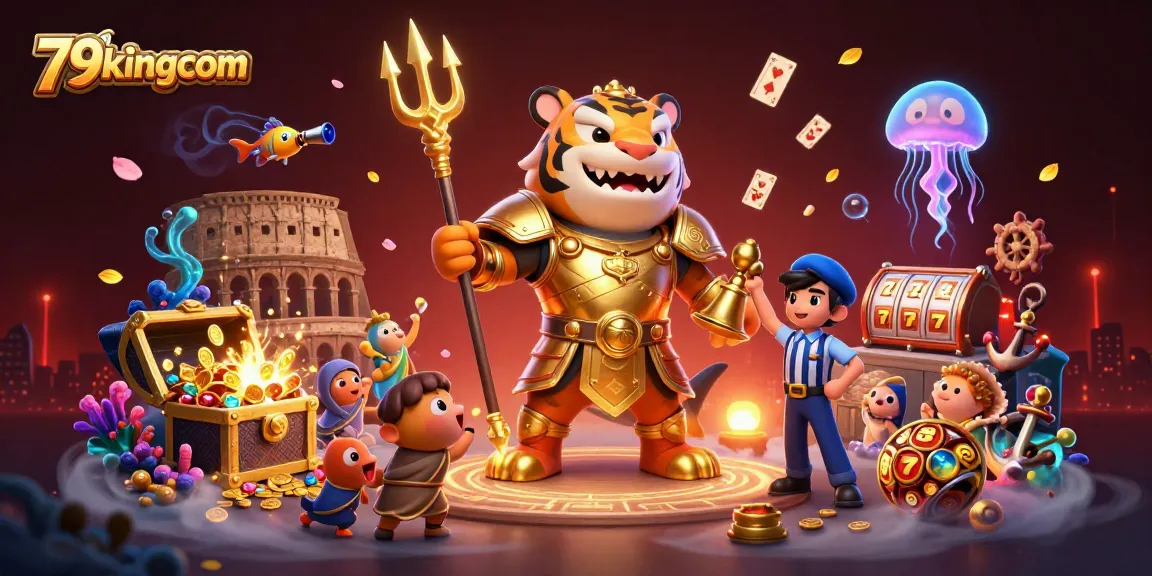 Engage with 79kingcom’s thrilling underwater casino featuring a tiger shark hero in action.