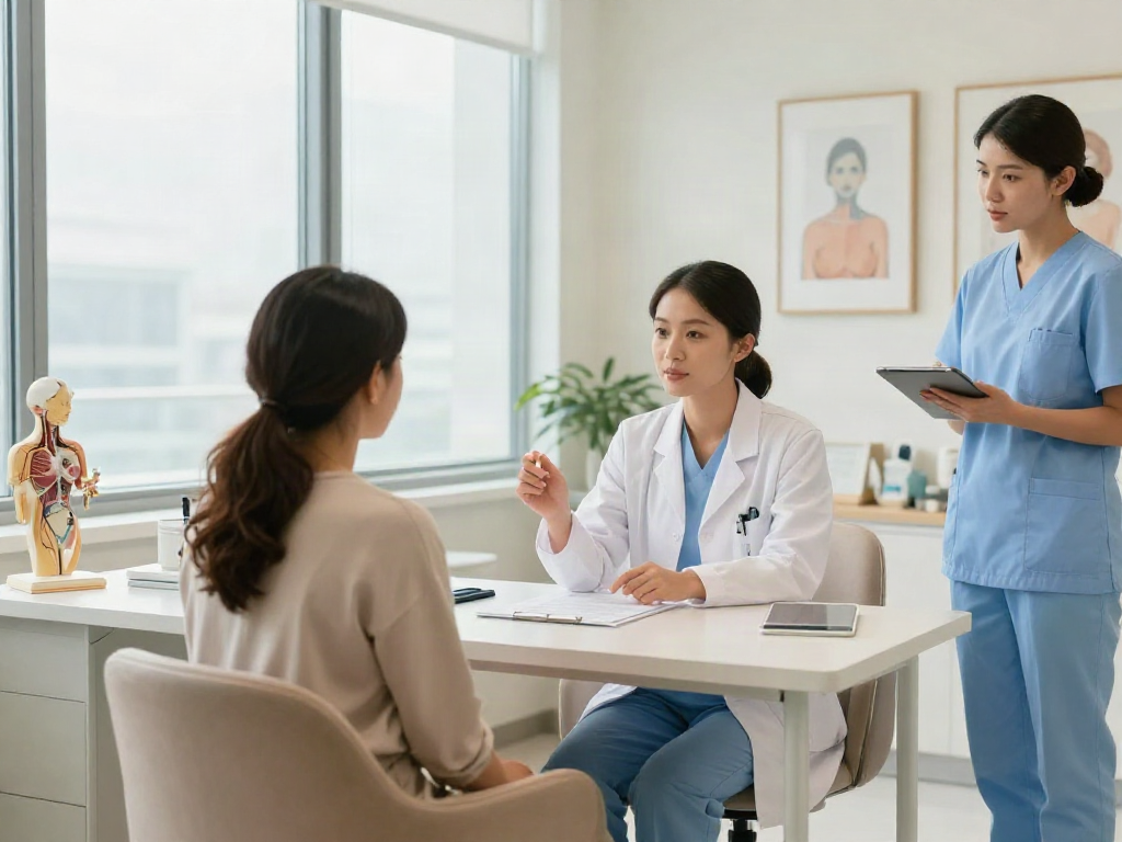 Breast surgeons in Abu Dhabi provide compassionate care and treatment options in a welcoming consultation room.