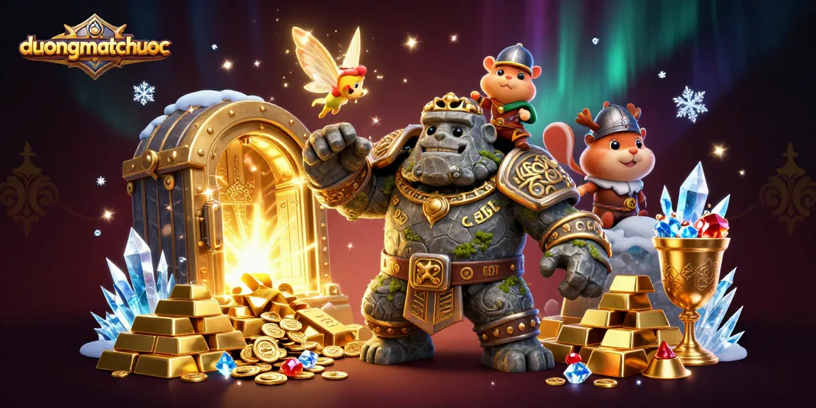 Play duongmatchuoc to unlock treasures with a magical golem, a fairy, and hamster knight!