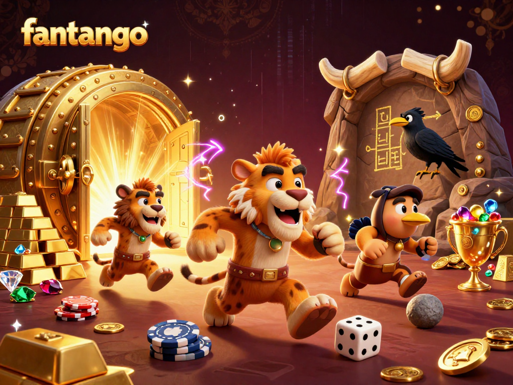 fantango showcases a lively prehistoric casino scene with exciting treasure and vibrant characters.