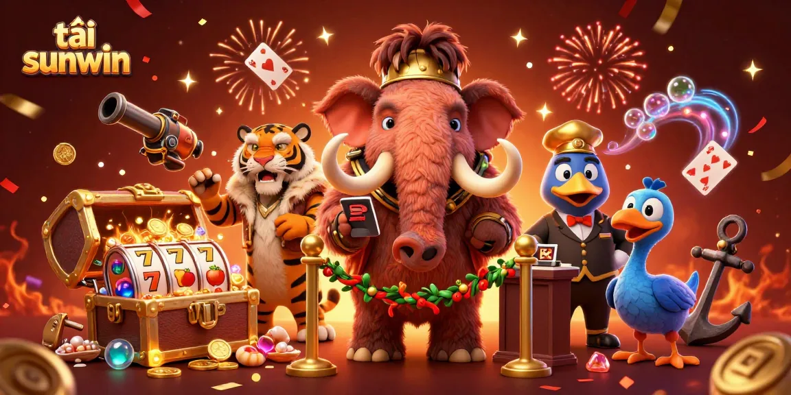 Experience exciting gameplay with tải sunwin, featuring a vibrant casino scene with animated characters and game elements.