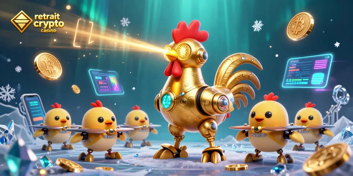 Retrait crypto casino : expérience de jeu rapide et dynamique avec un robot doré et des drones