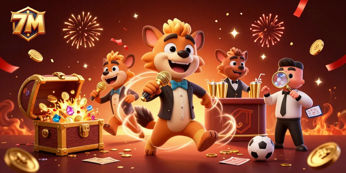 Experience thrilling sports betting action at 7M with animated hyenas in a fun casino setting.