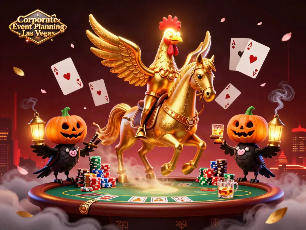Engage in Corporate Event Planning Las Vegas with festive visuals of a gaming adventure.