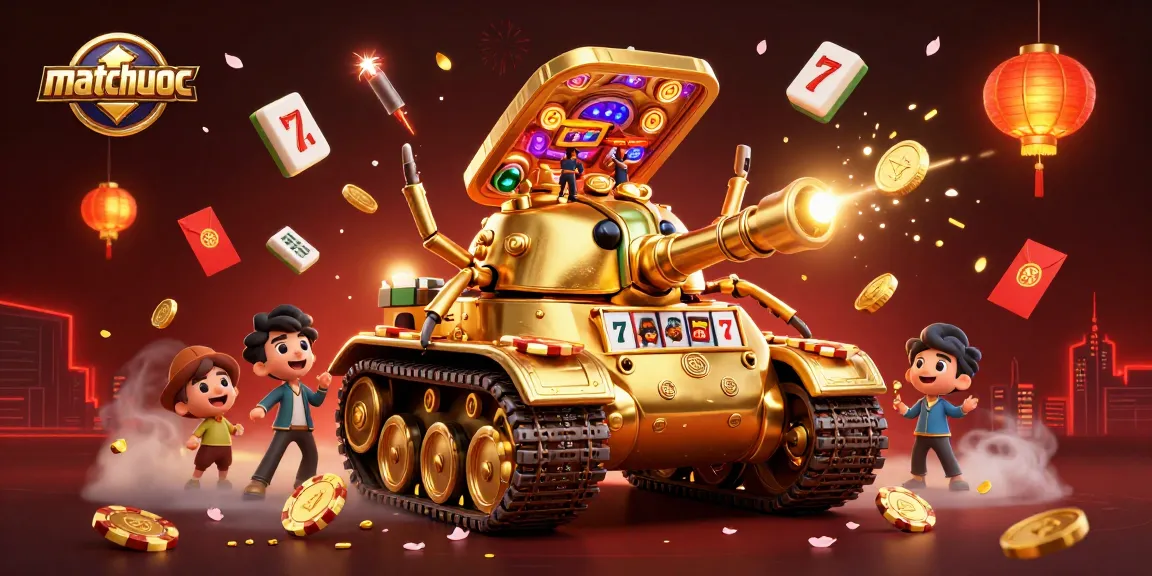 Engage with unique matchuoc experiences in a vibrant, packed casino scene featuring a golden beetle tank.