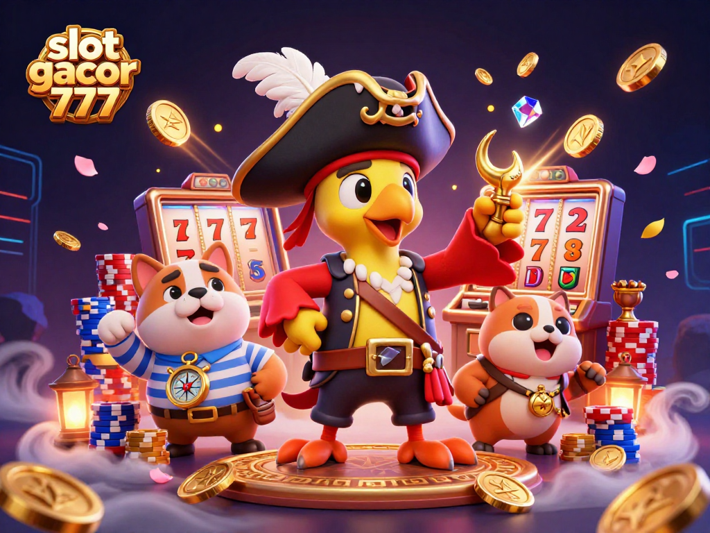 Experience thrilling wins with slot gacor 777 in this vibrant, animated casino scene.