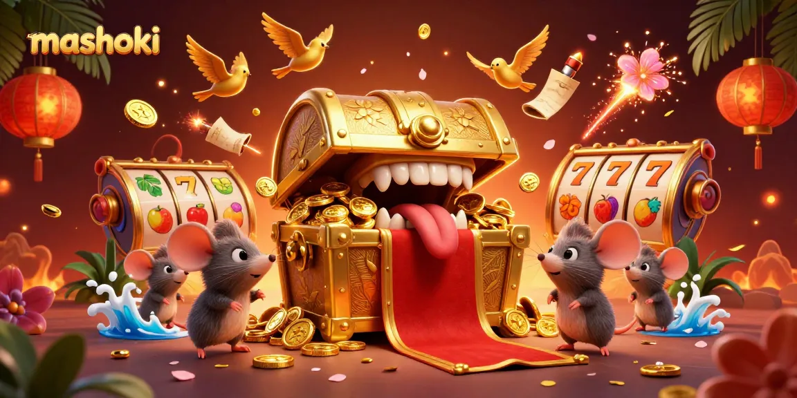 Experience mashoki's thrilling adventures with our vibrant casino scene filled with treasures and excitement.