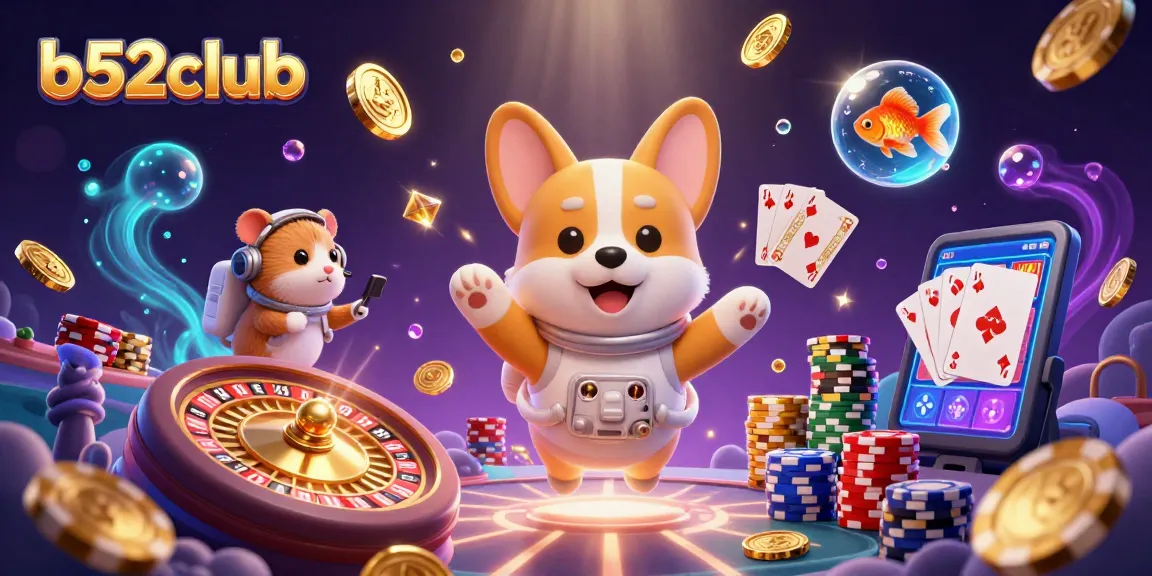 Experience the vibrant action at b52club's space-themed casino with our stunning 3D illustration.