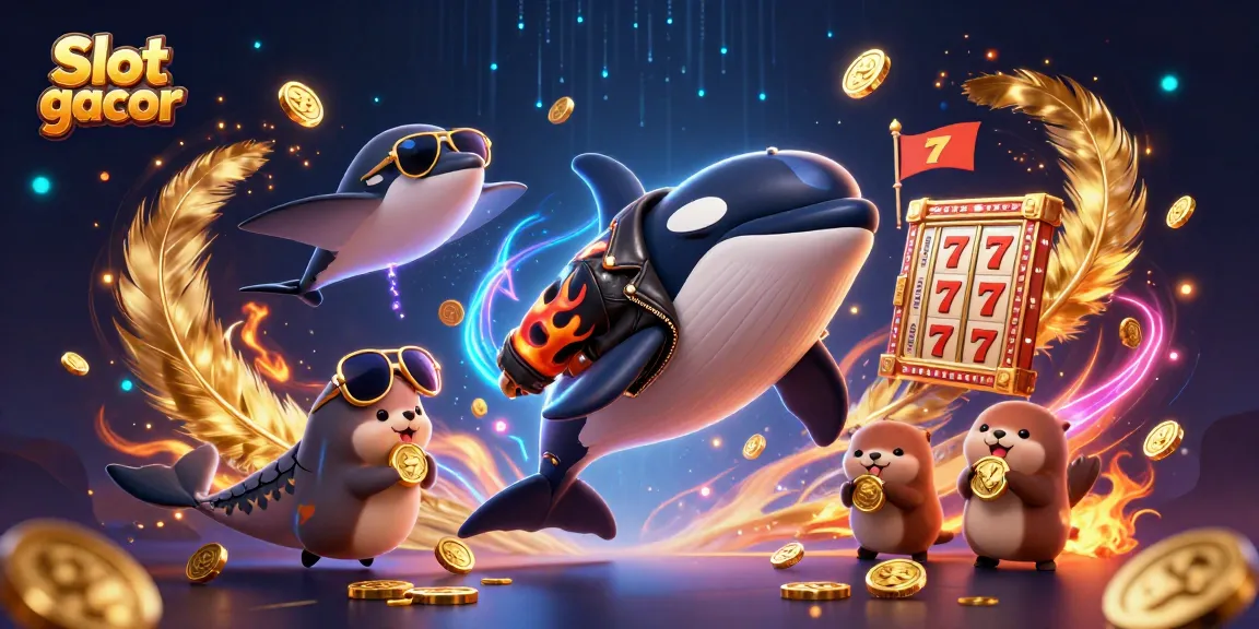 Experience Slot gacor excitement with a dynamic 3D casino scene featuring animated sea creatures.