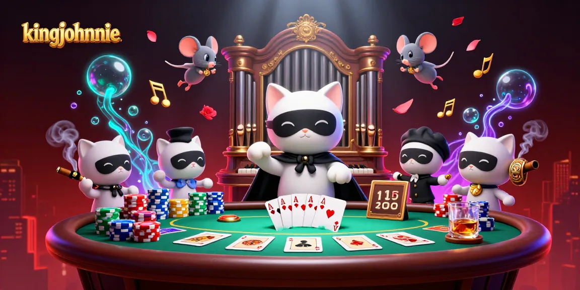 Experience kingjohnnie's thrilling gaming ambiance with a captivating casino illustration.
