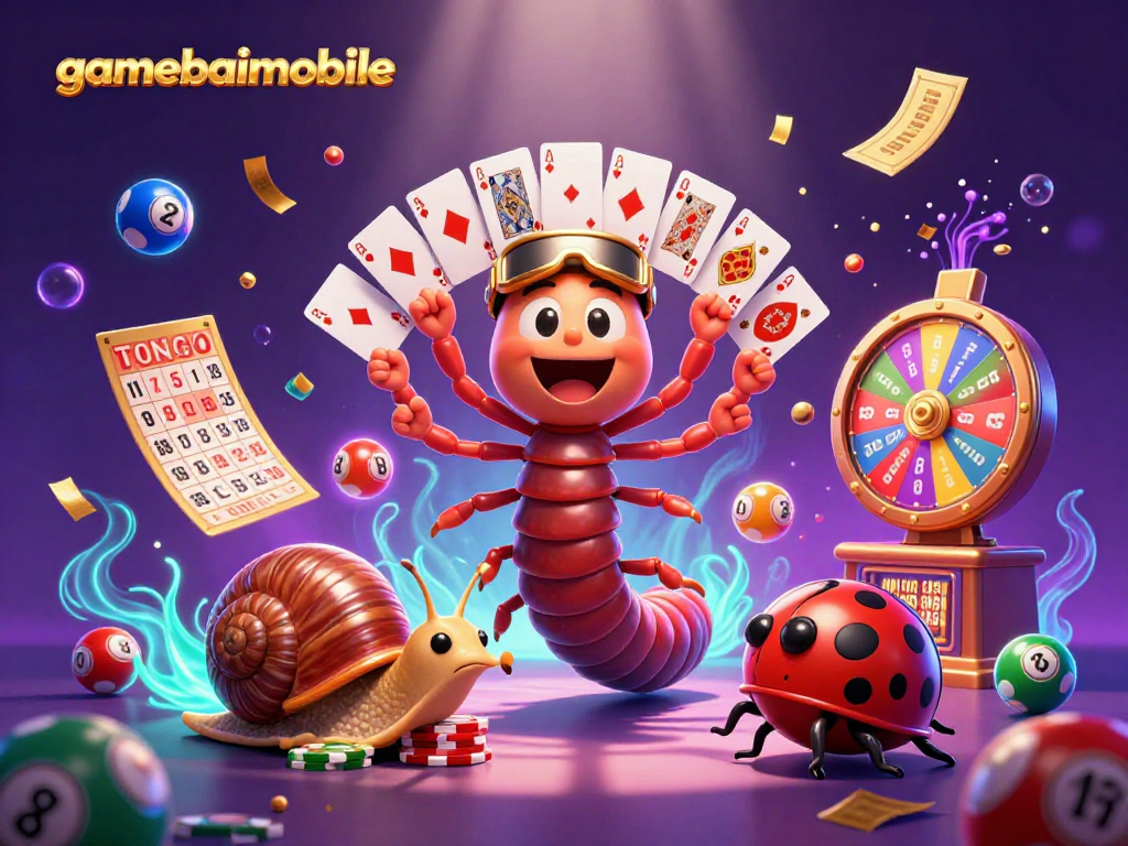 Experience gamebaimobile's vibrant 3D casino art with unique characters and exciting gaming elements.