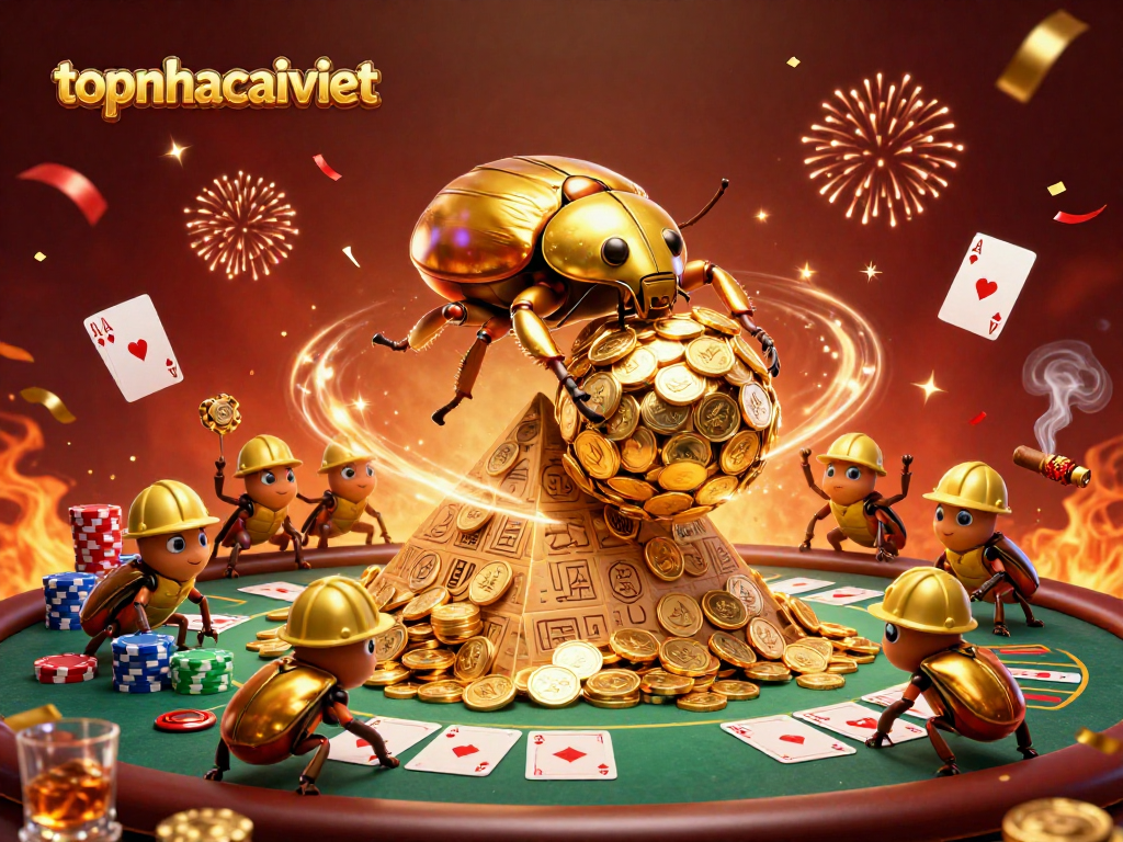 Engage in thrilling gameplay at topnhacaiviet with dynamic casino-themed elements depicting excitement and action.