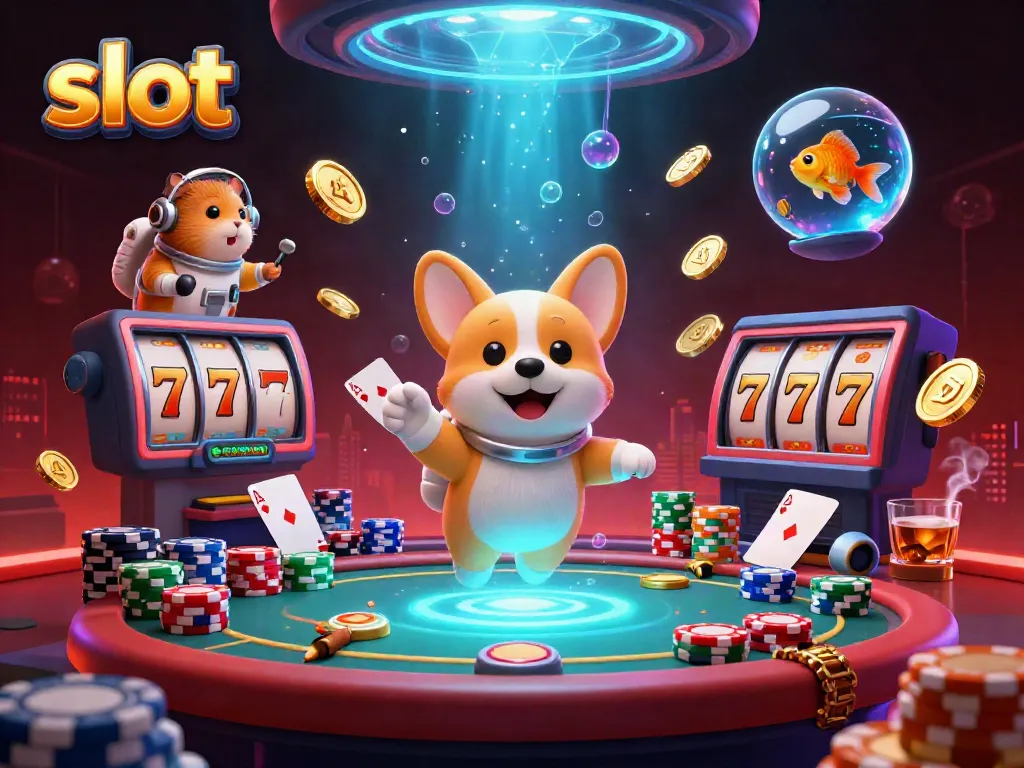 Slot kasino dengan karakter menarik dan elemen permainan, menjadikan suasana yang menyenangkan.