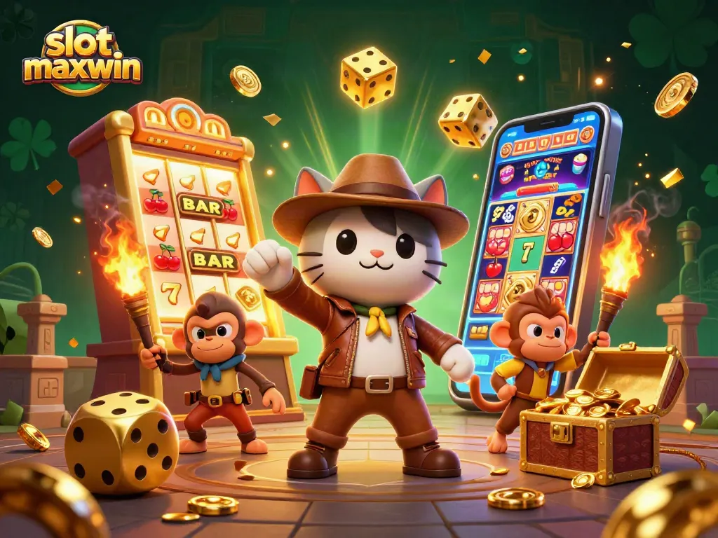 Experience thrilling gameplay with slot maxwin in a vibrant casino adventure scene.