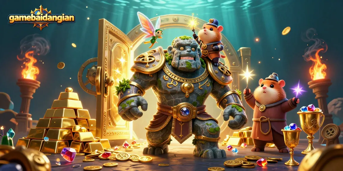 Experience thrilling gameplay with gamebaidangian's fantasy scene featuring stacked riches and magical characters.