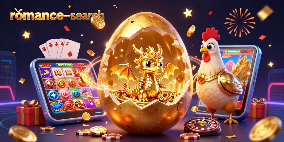 Experience the excitement of romance-search with a golden dragon on poker chips amidst vibrant casino elements.