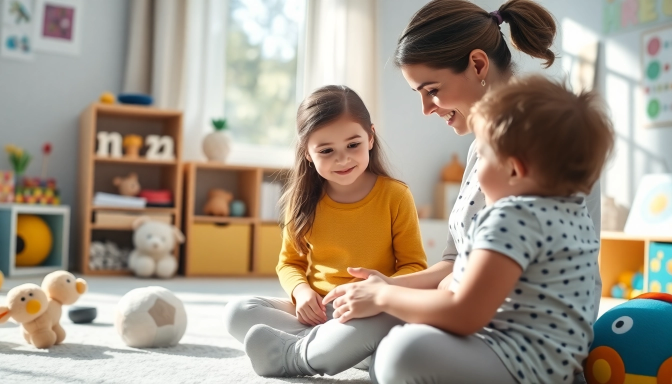 Engaging ABA therapy in Troy session that shows a therapist with a child in a supportive environment.
