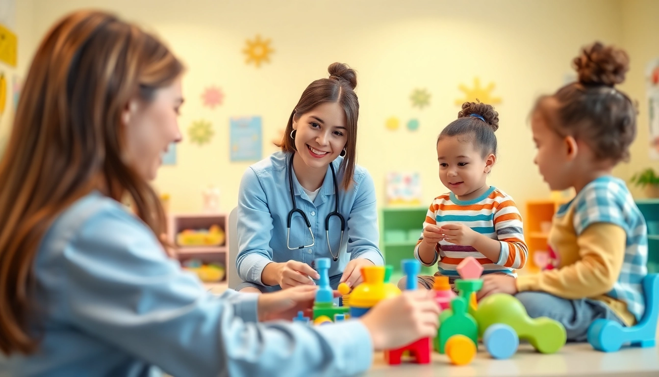 Child engaging in ABA therapy in Troy with a professional therapist in a colorful, supportive environment.