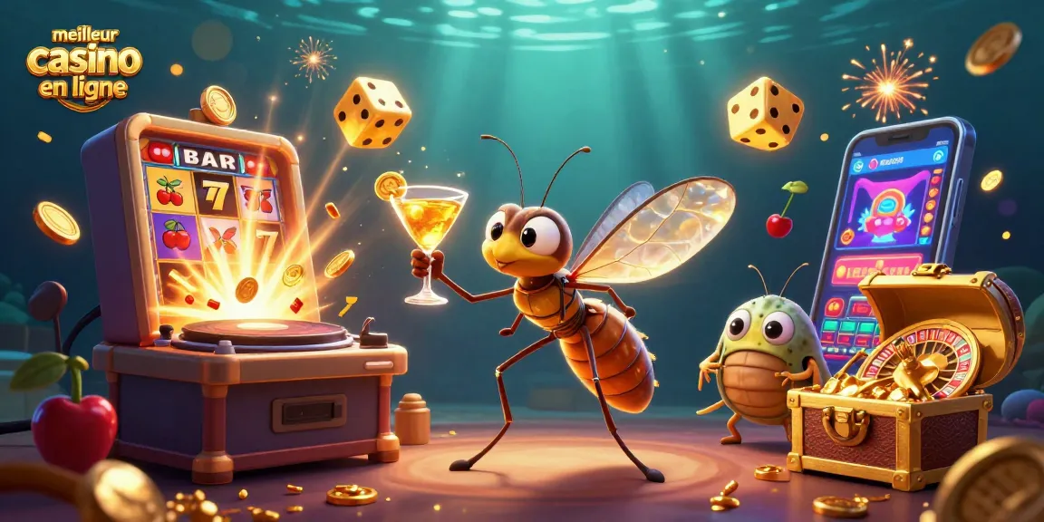Découvrez le meilleur casino en ligne avec une illustration 3D captivante des mascottes et jeux.