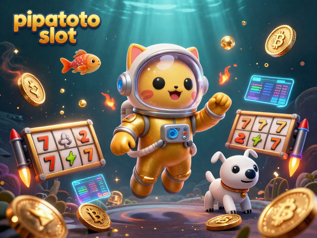 Experience thrilling excitement at pipatoto slot with vibrant casino elements and engaging 3D characters in outer space.