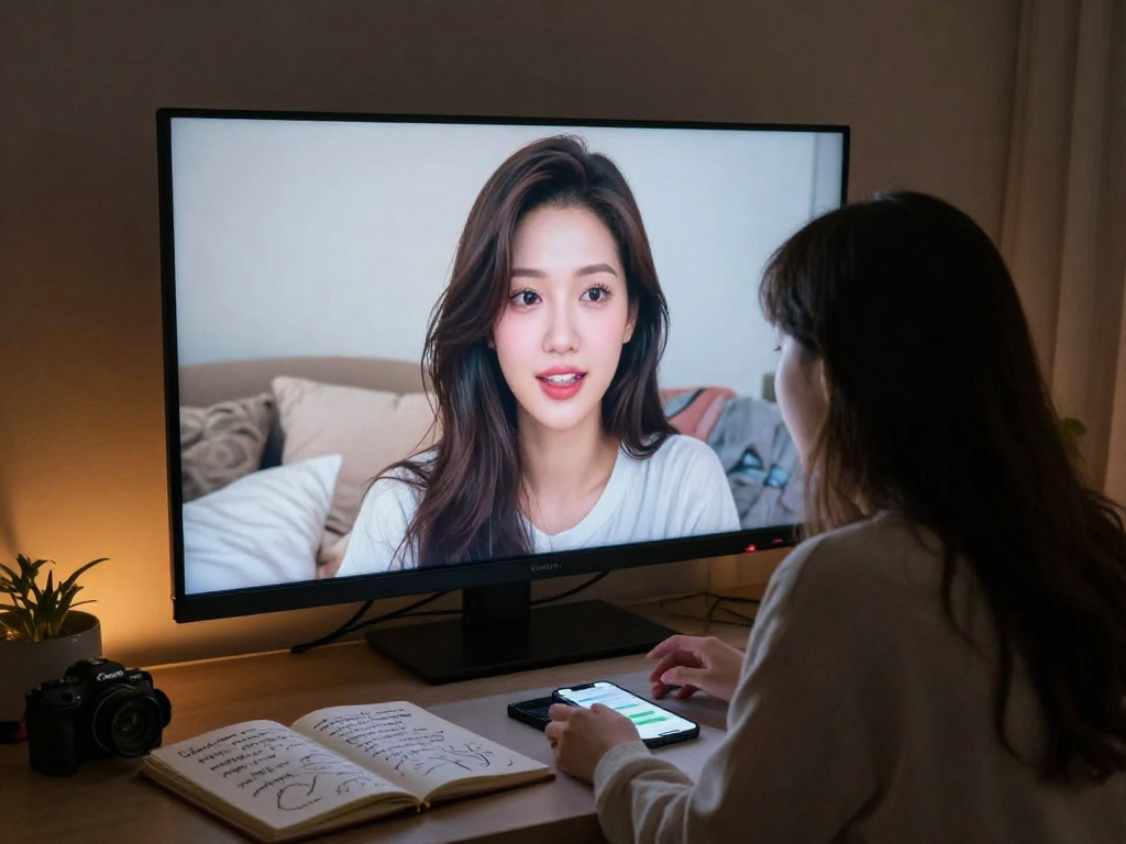 Embracing a lifelike nsfw ai girlfriend in a cozy digital interaction.