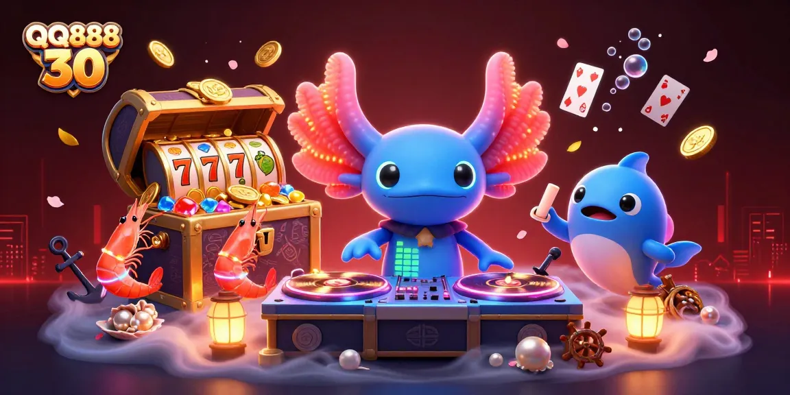 Experience thrilling gaming action at QQ888 30 with vibrant characters and exciting casino elements.