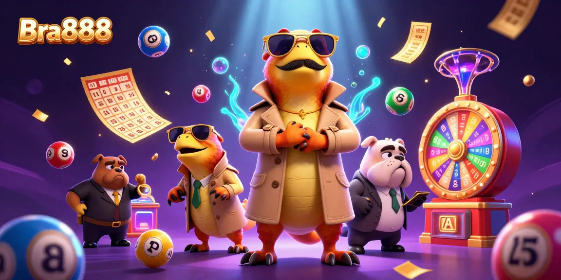 Bra888 raptors disguised as a tall person enter a VIP casino lounge among colorful game vibes.