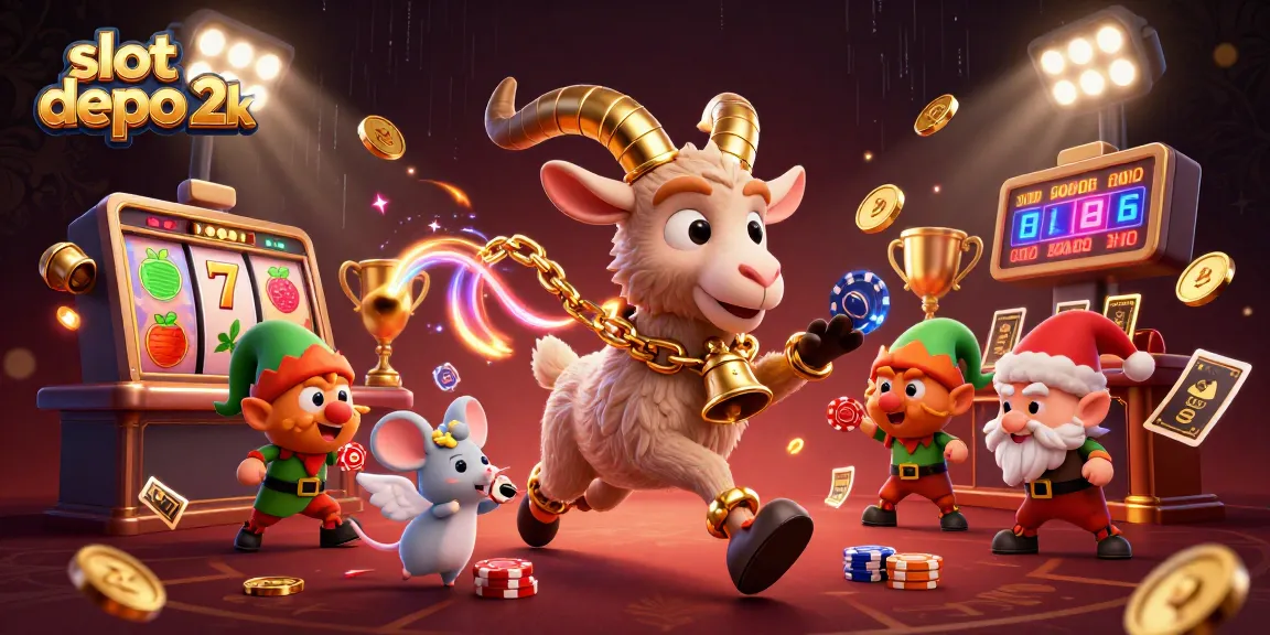 Menggunakan slot depo 2k, ilustrasi 3D yang menarik menampilkan suasana kasino dengan karakter yang dinamis dan elemen permainan.