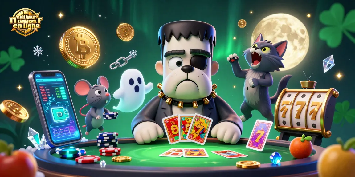 Jouez au meilleur casino en ligne avec une scène animée de monstres et d'éléments de jeu captivants.