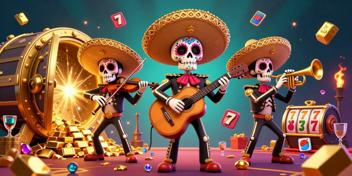 Experience Slot Demo Pg Soft in an energetic 3D scene filled with vibrant mariachi band and rich casino elements.