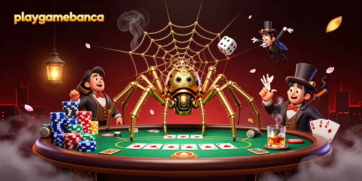 Engage with playgamebanca through this lively 3D casino illustration showcasing poker action.