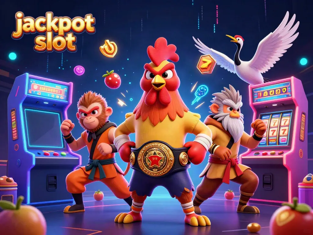 Experience the thrill of jackpot slot gameplay with vibrant characters and engaging casino elements.