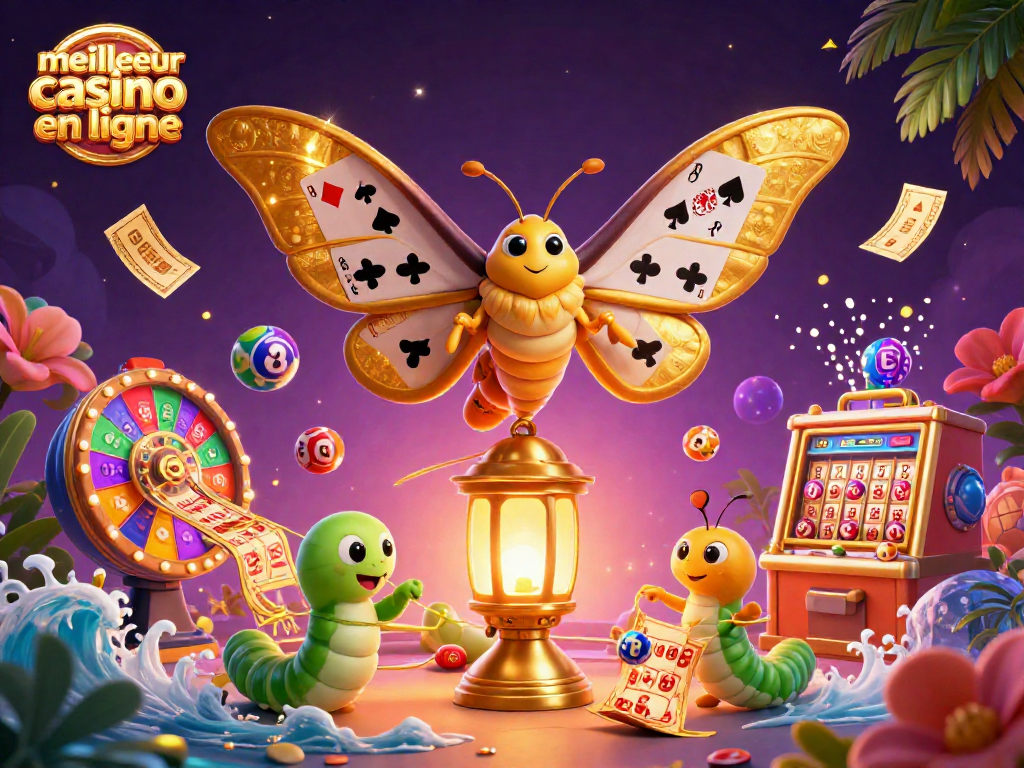 Explorez l'univers fascinant des jeux au meilleur casino en ligne avec des éléments de loterie et des effets de lumière dynamiques.